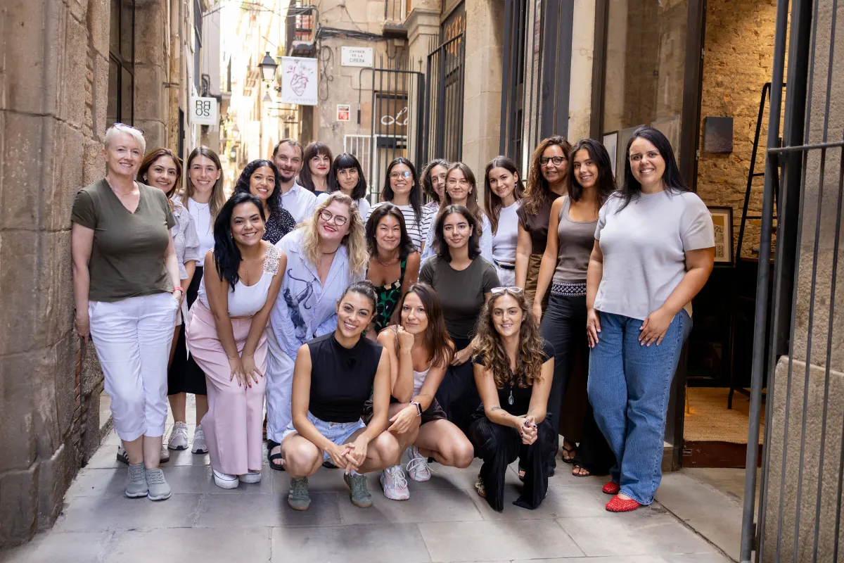Members of the Lyra community gathered in a Barcelona street